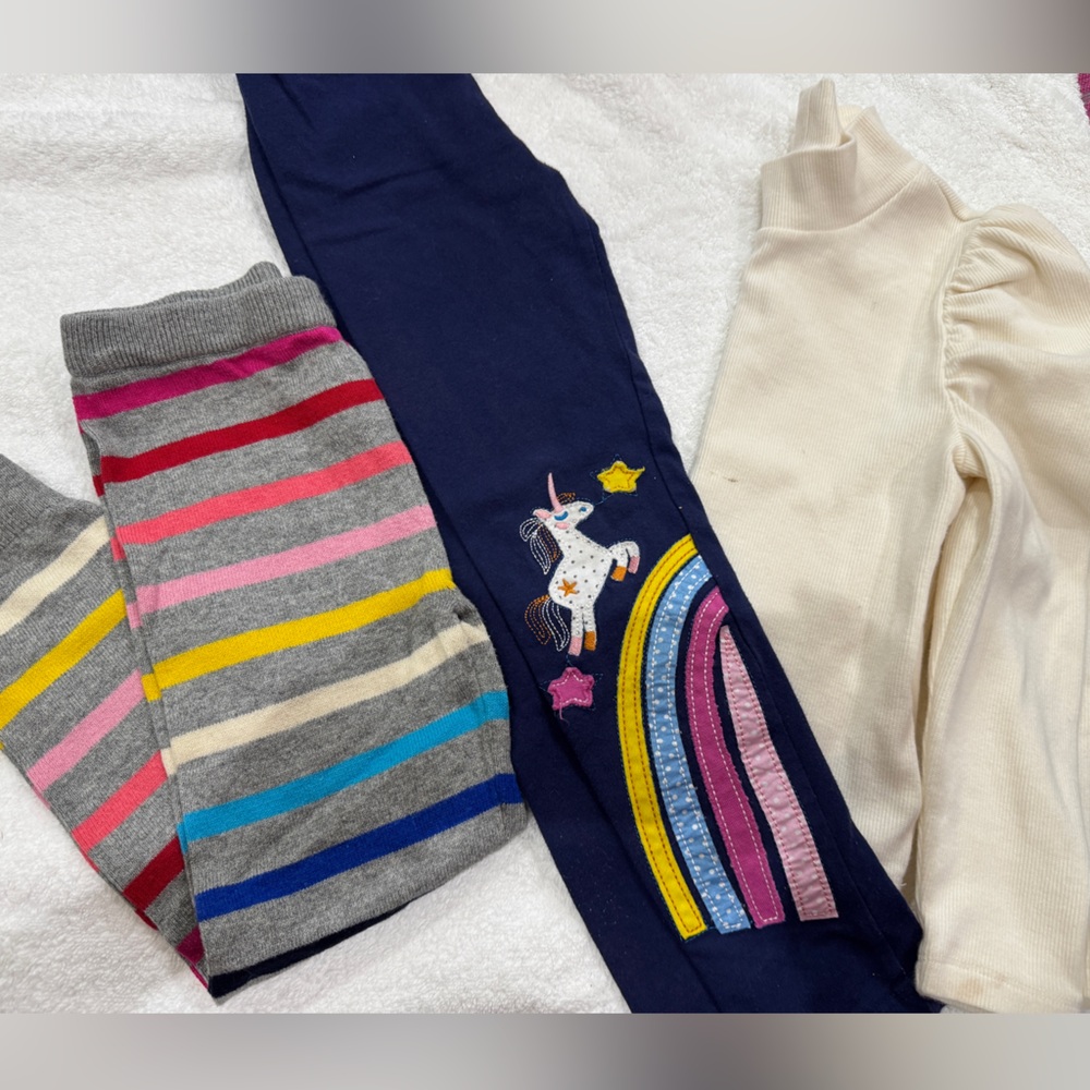 GAP Kids Matching Set - Navy, Cream, Multicolor stripe sweater leggings unicorn
